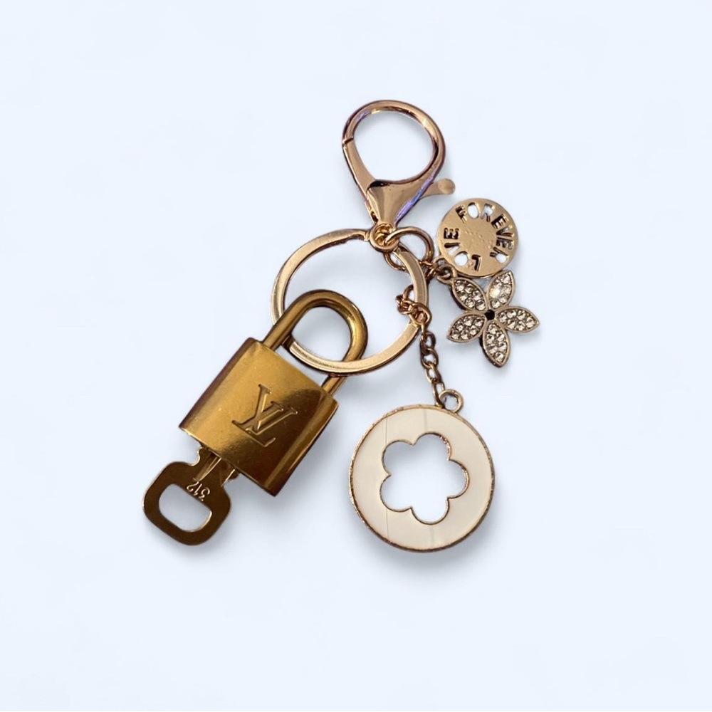 Gold and Cream Keychain Accessory